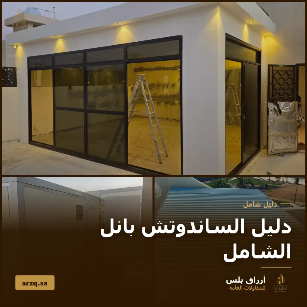 غلاف مقال دليل الساندوتش بانل الشامل يعرض ثلاث صور من تنفيذ أرزاق بلس