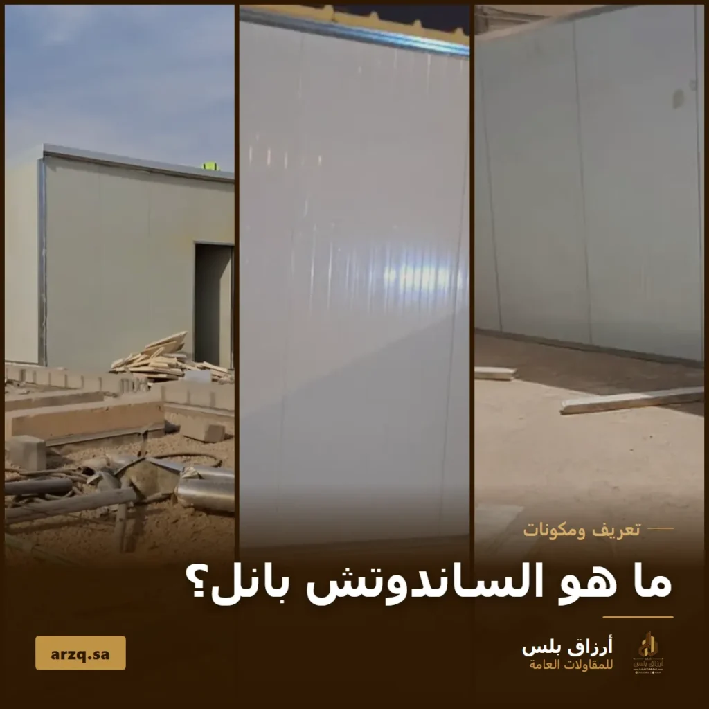 غلاف مقال ما هو الساندوتش بانل؟ يعرض ثلاث صور من تنفيذ أرزاق بلس