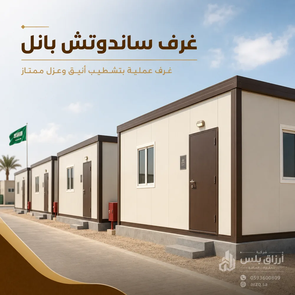 وحدات غرف جاهزة من ألواح ساندوتش بانل بأبواب ونوافذ ألمنيوم